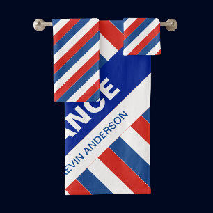 Personalised Patriotic France Flag Bath Towel Set