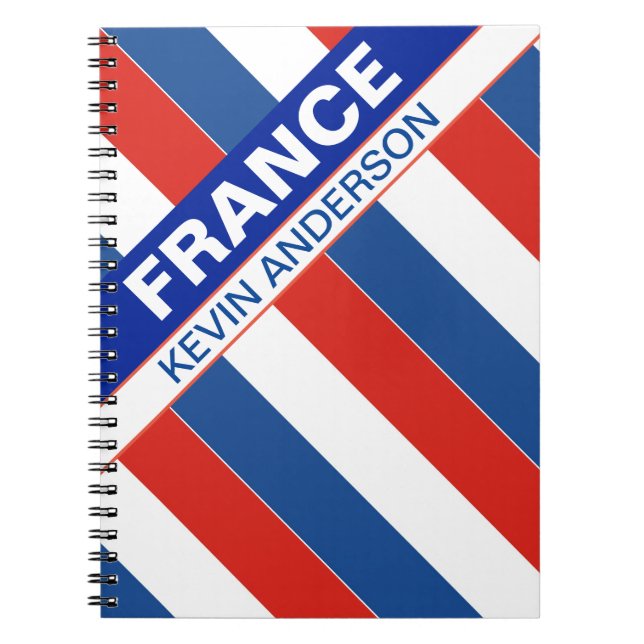 Personalised Patriotic France Flag Notebook (Front)