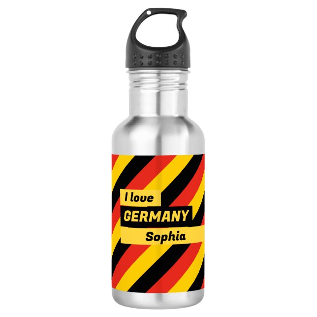 Personalised Patriotic German Flag 532 Ml Water Bottle (Front)