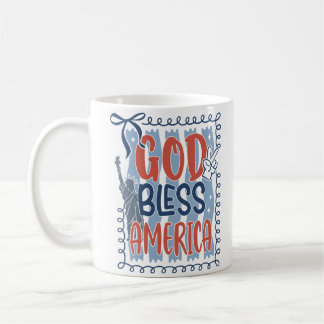Personalised Patriotic God Bless America Coffee Mug