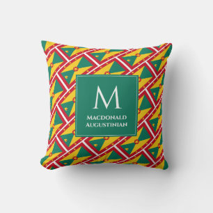 Personalised Patriotic GRENADA FLAG Monogram Cushion