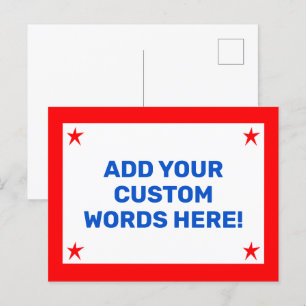 Personalised Patriotic Postcard