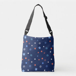 Personalised Patriotic Stars Red White Blue Crossbody Bag