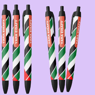 Personalised Patriotic United Arab Emirates Flag Black Ink Pen