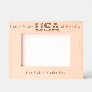 Personalised Patriotic USA and Flag   Etched Frames