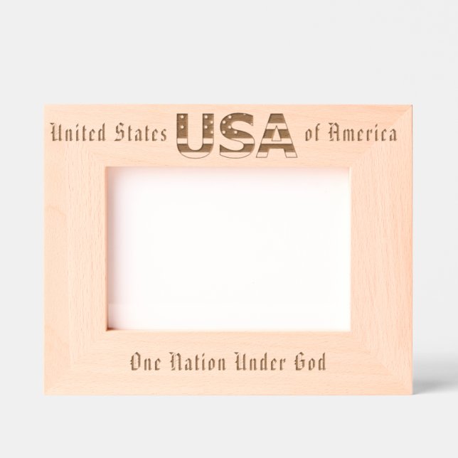 Personalised Patriotic USA and Flag   Etched Frames (Front)