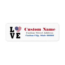Personalised Patriotic USA Flag Return Address