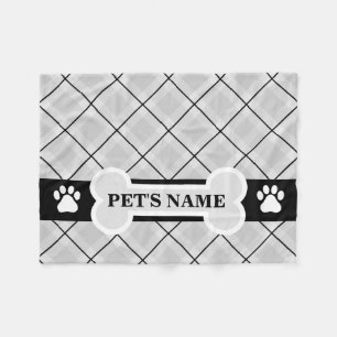 Personalised Paw Print and Bone Dog Blankets