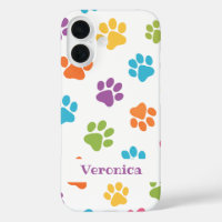 Personalised Paw Print iPhone Case – Custom Name