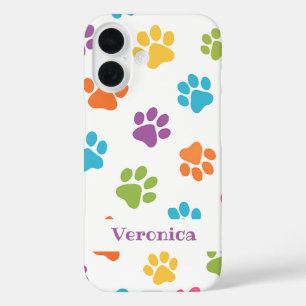 Personalised Paw Print iPhone Case – Custom Name 