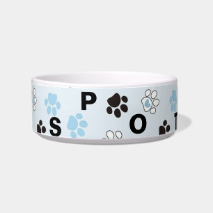 Personalised Paw Print Medium Dog Bowl