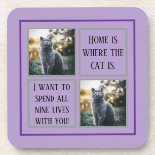 Personalised Paw Print Pet Coasters - Custom Name