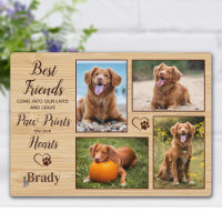 Personalised Paw Prints Pet Dog Memorial 4 Photo