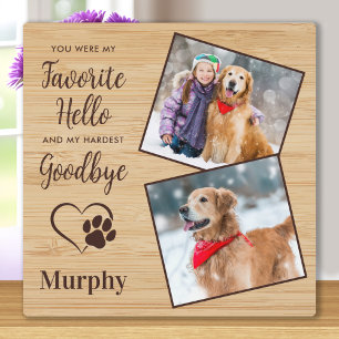 Personalised Paw Prints Pet Memorial Photo Plaque