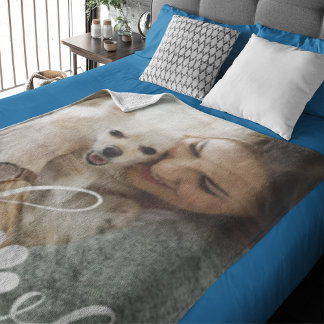 Personalised Paws: Cherished Dog Lover Photo Fleece Blanket