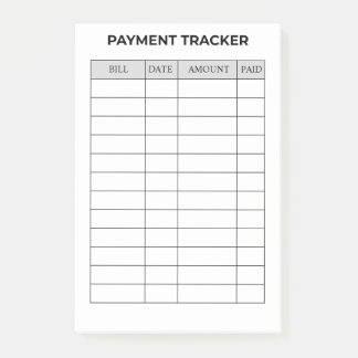 Personalised Payment Tracker Notepad