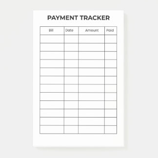 Personalised Payment Tracker  Post-it Notes