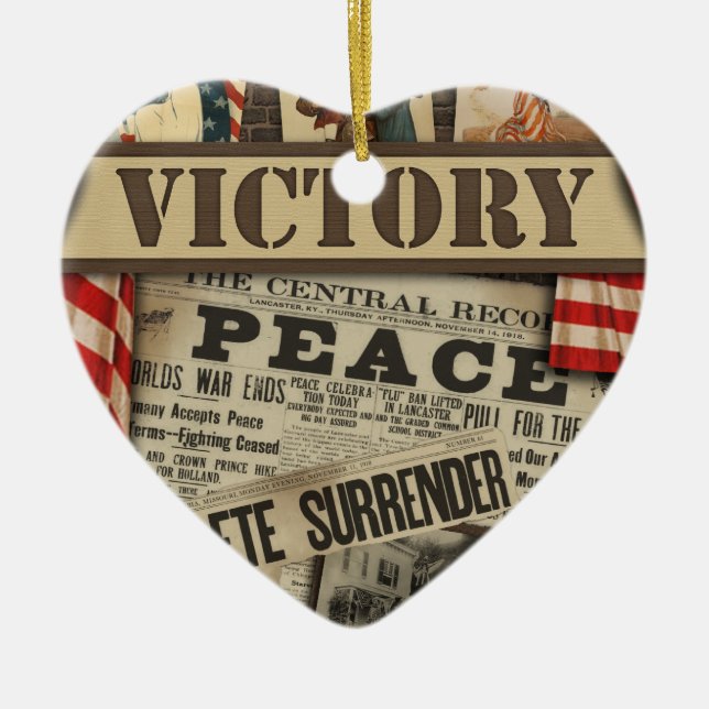 Personalised Peace and Victory WWII Ornament (Front)