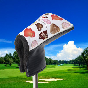 Personalised Peace Love Chocolate Candy Heart Golf Head Cover