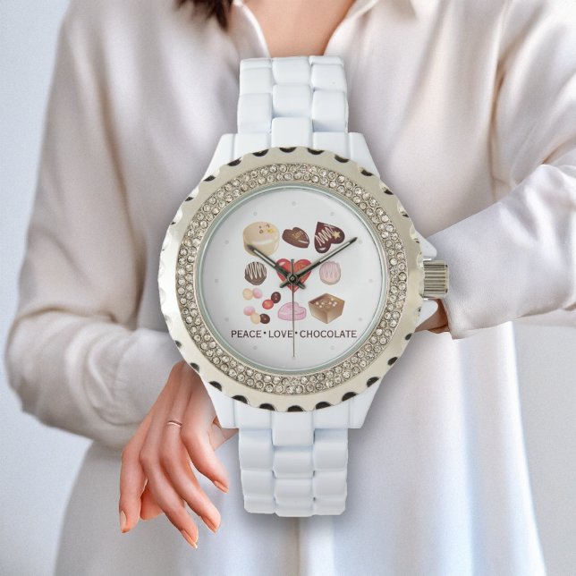 Personalised Peace Love Chocolate Candy Heart Watch (Creator Uploaded)