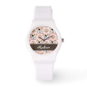 Personalised Peace Love Cows Watch