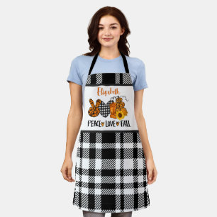 Personalised Peace Love Fall Apron