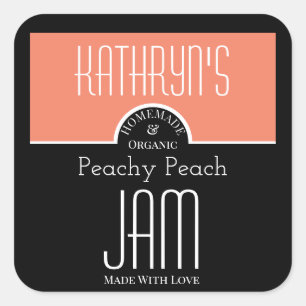 Personalised Peach/Apricot Jam Label