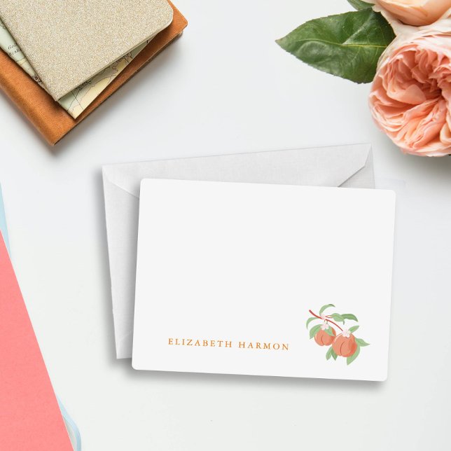 Personalised Peach Blossom Note Card (Creator Uploaded)
