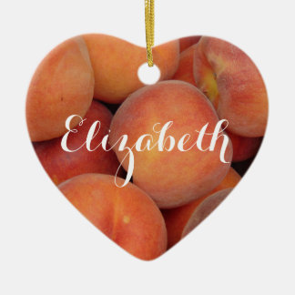 Personalised Peach Ceramic Tree Decoration
