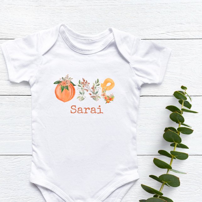 Personalised Peach First Birthday Baby Bodysuit (Creator Uploaded)