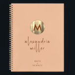 Personalised Peach Math and Science Graph Paper Notebook<br><div class="desc">This personalised notebook features a peach cover with a brushed gold monogram with script name and the subject "math science" printed in simple elegant font in the lower thirds. The interior pages are lined with graph paper, perfect for taking notes, sketching diagrams or solving equations. Personalise the front cover with...</div>