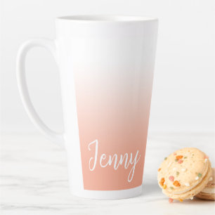 Personalised Peach Ombre Latte Mug