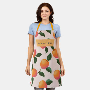 Personalised Peach Pattern Cute Peaches Apron