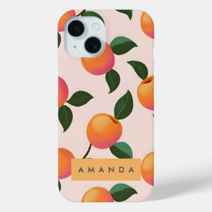 Personalised Peach Pattern Cute Peaches iPhone 15 Case