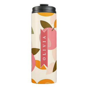 Personalised Peach Pattern Cute Retro Summer Thermal Tumbler