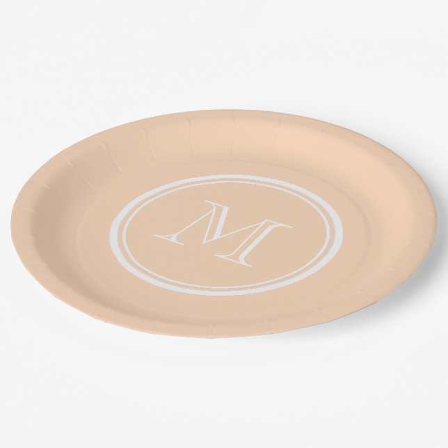Personalised Peach Puff High End Coloured Paper Plate (Angled)