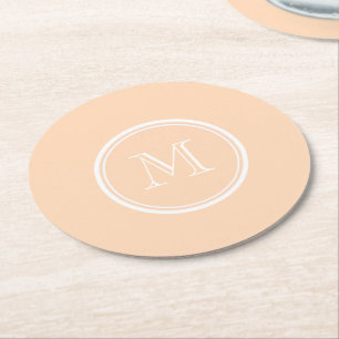 Personalised Peach Puff High End Coloured Round Paper Coaster