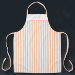 Personalised Peach Stripe Pattern Apron<br><div class="desc">Apron Large (68, 6 x 86, 4 cm) - Cute Personalised Peach Stripe Pattern.
Change to your name or text of choice.</div>