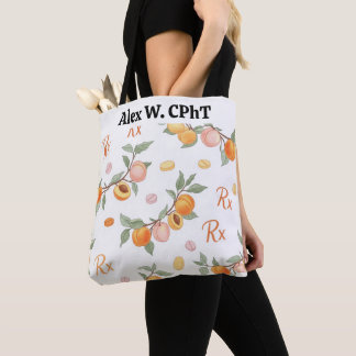 Personalised Peaches, Apricots & RX Pharmacy Tote Bag