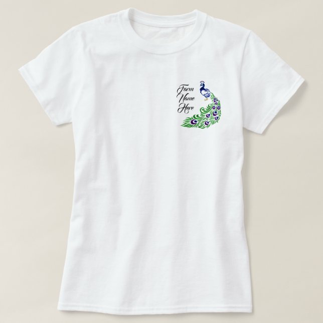 Personalised Peacock Farm Logo T-Shirt (Design Front)