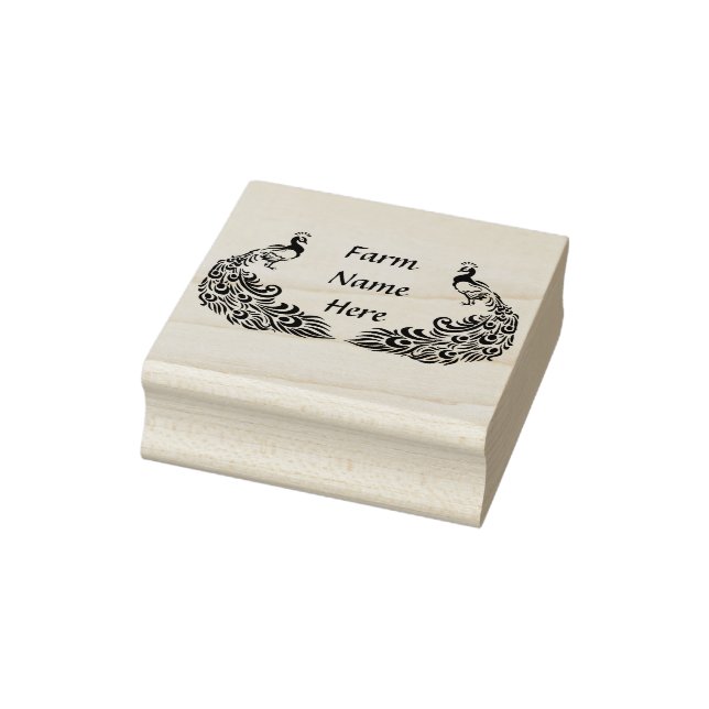 Personalised Peacock Farm Rubber Stamp (Stamp)