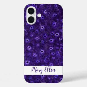 Personalised Peacock Feather iPhone 16 Plus Case