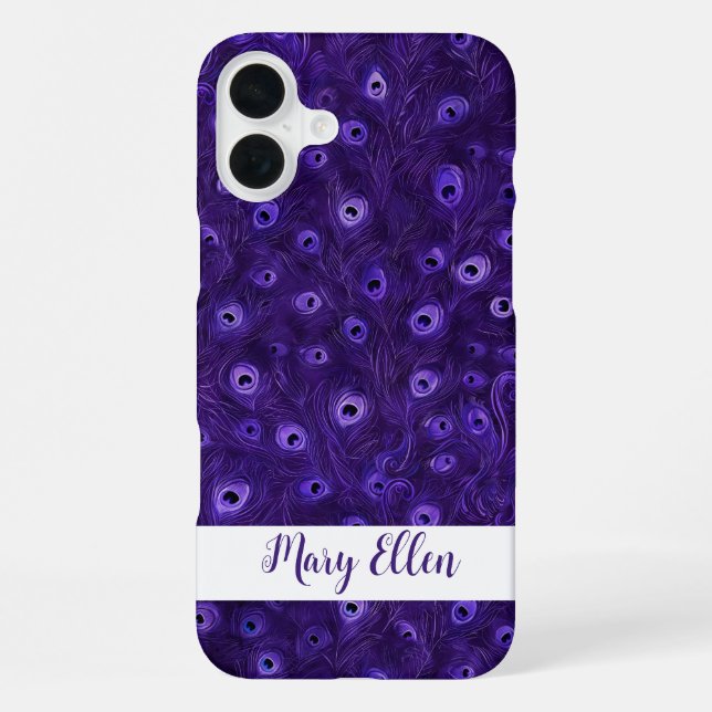 Personalised Peacock Feather iPhone Case (Back)