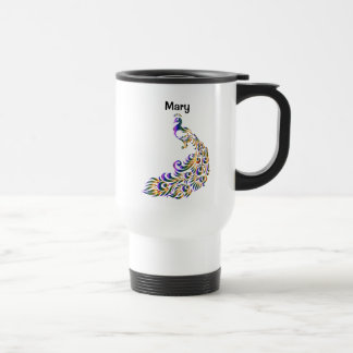 personalised Peacock Travel Mug