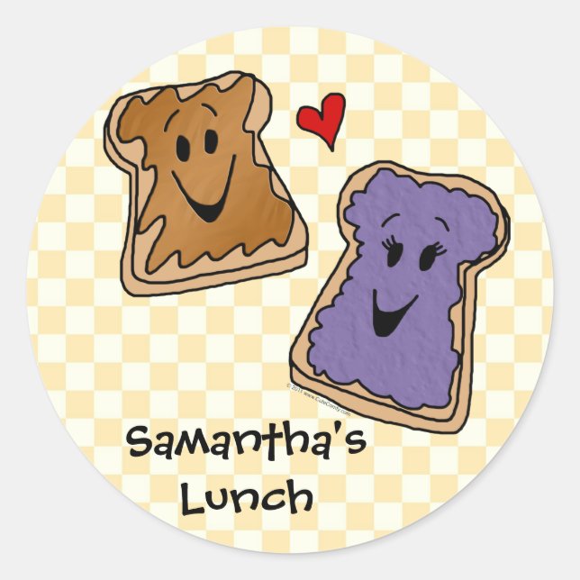 Personalised Peanut Butter and Jelly Sticker (Front)