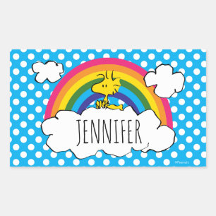 Personalised Peanuts Woodstock Add Your Name Rectangular Sticker