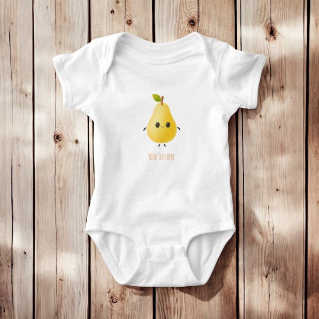 Personalised Pear Name Custom Cute Baby Outfit Baby Bodysuit (Creator Uploaded)
