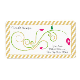 Personalised Pear Sand Swirl Bookplate