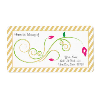 Personalised Pear Sand Swirl Bookplate