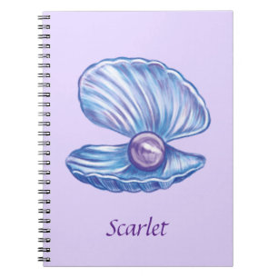 Personalised Pearl of the Ocean (Purple) Notebook